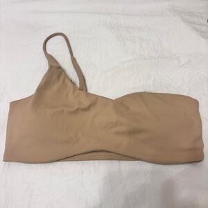AMAZON One Shoulder Nude Sz S Tan Bandeau Athletic Sports Intimates Women's Bra